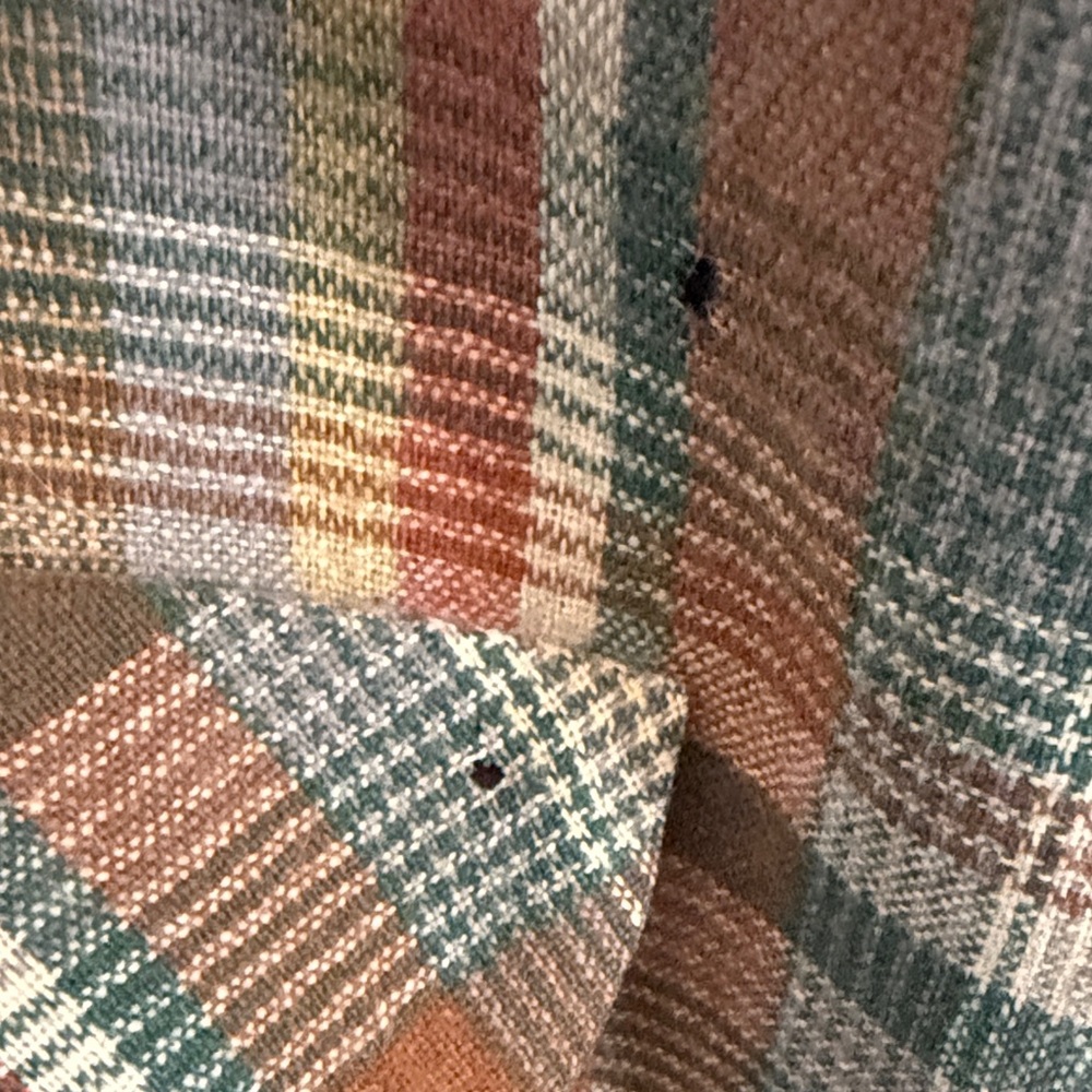 Pendleton Men's Casual Plaid Shirt - Green, Brown, and Orange. Very Vintage. - Picture 7 of 7